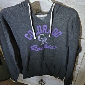 47 Gray and Purple Colorado Rockies Hoodie